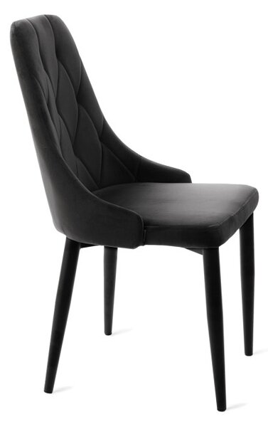 Jídelní židle LOUIS QUILTER sametová černá 848969