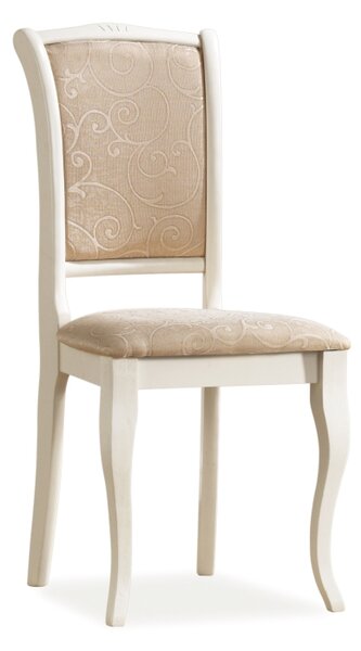 Jídelní židle - OP-SC 2, vzorovaná tkanina, krémové dřevěné nohy
