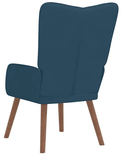 Relaxační křeslo modré samet 327665