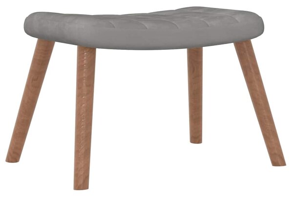 Relaxační křeslo se stoličkou světle šedé samet 327666
