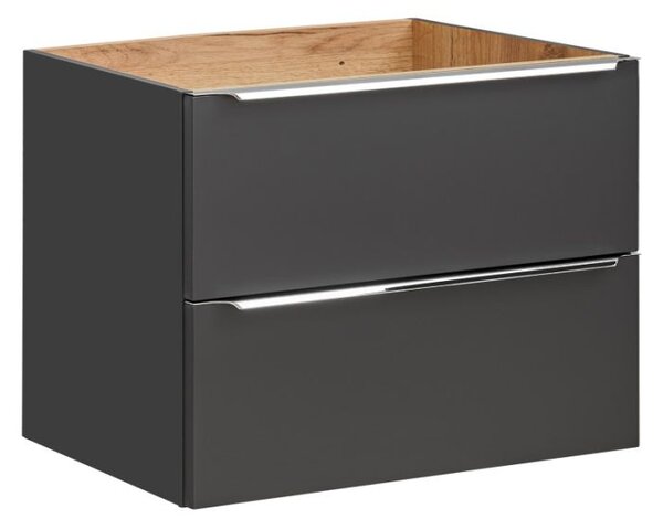 COMAD Závěsná skříňka pod umyvadlo - CAPRI 821 black, šířka 80 cm, matná černá/zlatý dub