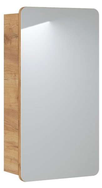 COMAD Závěsná skříňka se zrcadlem - ARUBA 842, šířka 40 cm, dub craft