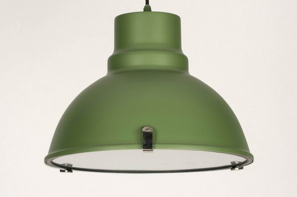 Závěsné zelené retro svítidlo nad stůl Greenbruin (LMD)