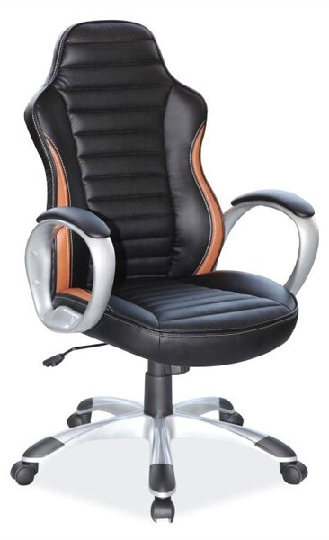 Kancelářská židle - Q-112, ekokůže, černá/hnědá