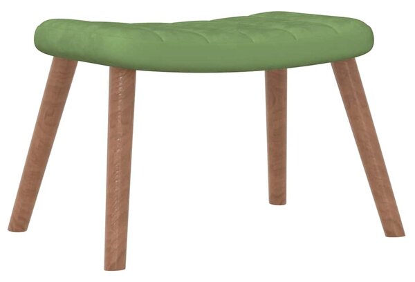 Relaxační křeslo se stoličkou světle zelené samet 327669