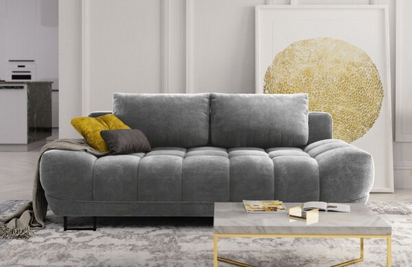 -25 % Dny MOMENTI– Windsor & Co Šedá sametová rozkládací pohovka Cirrus 215 cm