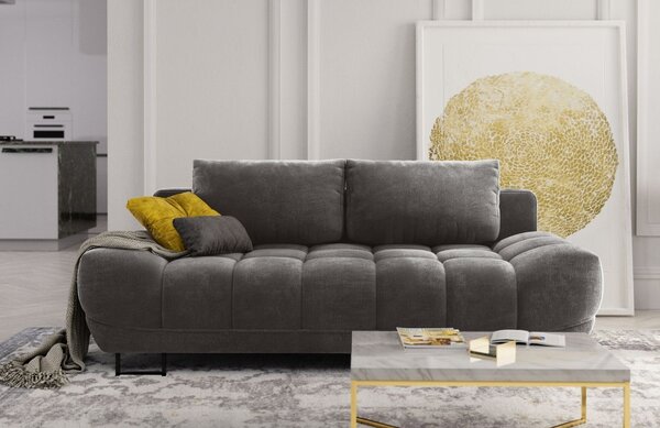 -25 % Dny MOMENTI– Windsor & Co Tmavě hnědá sametová rozkládací pohovka Cirrus 215 cm