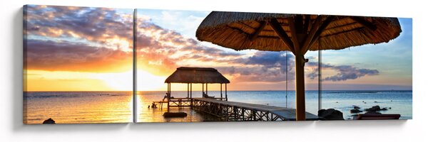 Obraz - Západ slunce na Mauriciu (170x50 cm)