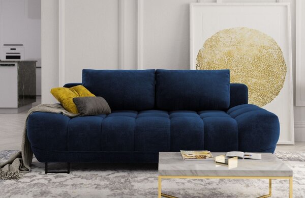 -25 % Dny MOMENTI– Windsor & Co Královsky modrá sametová rozkládací pohovka Cirrus 215 cm