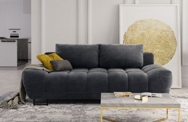 -25 % Dny MOMENTI– Windsor & Co Tmavě šedá sametová rozkládací pohovka Cirrus 215 cm