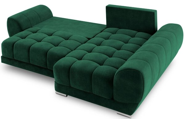 -25 % Dny MOMENTI– Windsor & Co Sametová rozkládací pohovka Nuage 285 cm, pravá