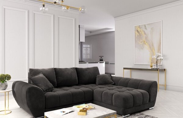 -25 % Dny MOMENTI– Windsor & Co Sametová rozkládací pohovka Nuage 285 cm, pravá