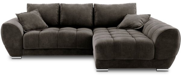 -25 % Dny MOMENTI– Windsor & Co Sametová rozkládací pohovka Nuage 285 cm, pravá