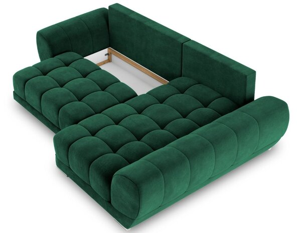 -25 % Dny MOMENTI– Windsor & Co Sametová rozkládací pohovka Nuage 285 cm, pravá