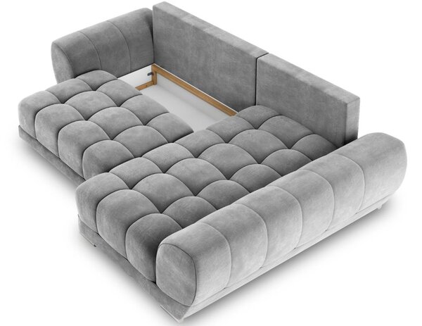 -25 % Dny MOMENTI– Windsor & Co Sametová rozkládací pohovka Nuage 285 cm, pravá