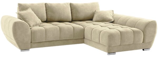 -25 % Dny MOMENTI– Windsor & Co Sametová rozkládací pohovka Nuage 285 cm, pravá