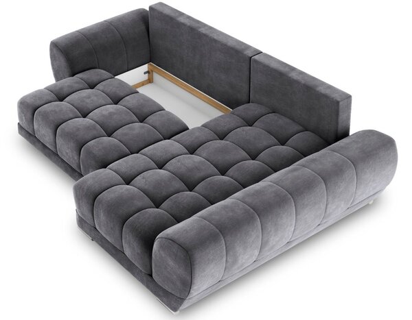 -25 % Dny MOMENTI– Windsor & Co Sametová rozkládací pohovka Nuage 285 cm, pravá