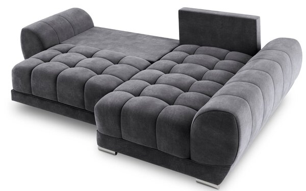 -25 % Dny MOMENTI– Windsor & Co Sametová rozkládací pohovka Nuage 285 cm, pravá