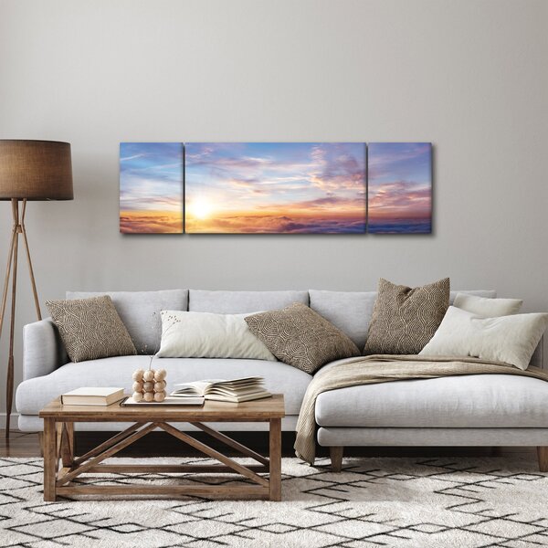 Obraz - Západ slunce nad mraky (170x50 cm)