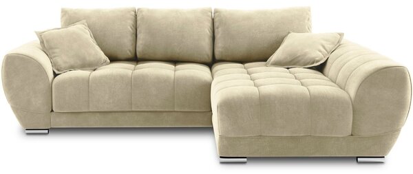 -25 % Dny MOMENTI– Windsor & Co Sametová rozkládací pohovka Nuage 285 cm, pravá