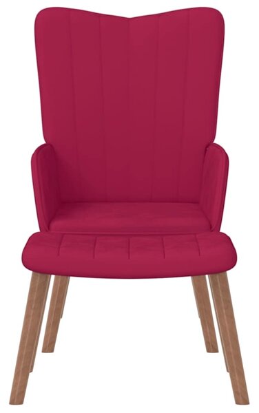 Relaxační křeslo se stoličkou vínové samet 327671
