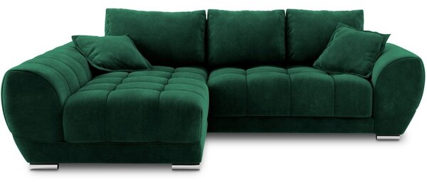 -25 % Dny MOMENTI– Windsor & Co Sametová rozkládací pohovka Nuage 285 cm, levá