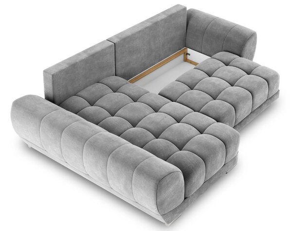 -25 % Dny MOMENTI– Windsor & Co Sametová rozkládací pohovka Nuage 285 cm, levá