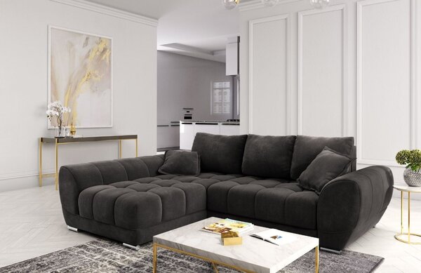 -25 % Dny MOMENTI– Windsor & Co Sametová rozkládací pohovka Nuage 285 cm, levá