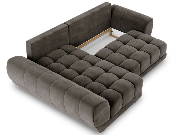 -25 % Dny MOMENTI– Windsor & Co Sametová rozkládací pohovka Nuage 285 cm, levá