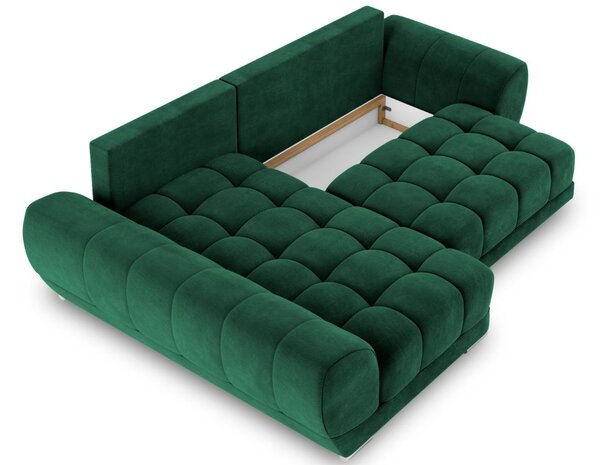 -25 % Dny MOMENTI– Windsor & Co Sametová rozkládací pohovka Nuage 285 cm, levá
