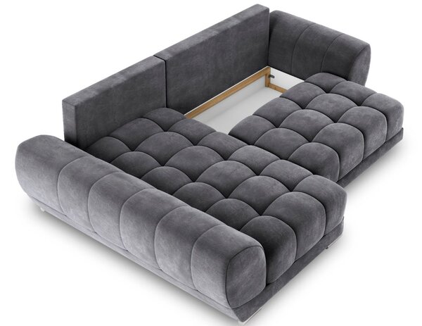 -25 % Dny MOMENTI– Windsor & Co Sametová rozkládací pohovka Nuage 285 cm, levá