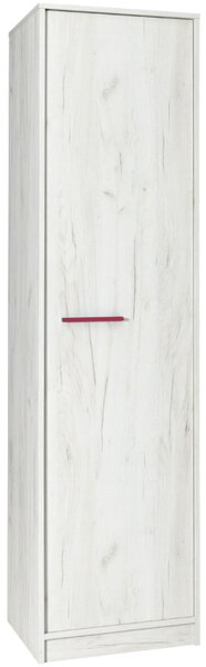 MARIDEX Šatní skříň - REST R01, dub craft bílý Barva úchytky: růžová