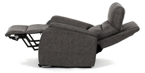 TV křeslo OLIVER s elektrickým polohováním — 4 motory, látka, černá, nosnost 150 kg