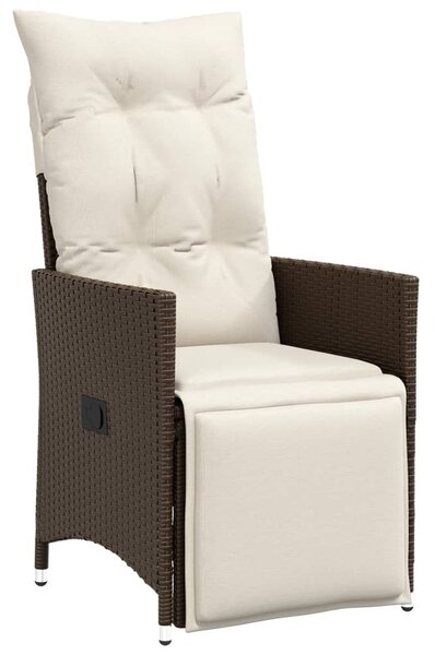 5dílný zahradní bistro set s poduškami hnědý polyratan 3276916