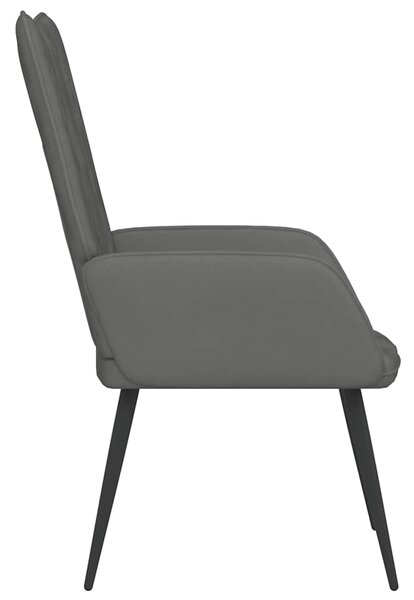 Relaxační křeslo tmavě šedé samet 327678