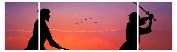 Obraz - Samurajové (170x50 cm)