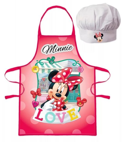 Dětská zástěra s kuchařskou čepicí Minnie Love