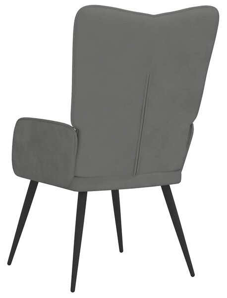 Relaxační křeslo tmavě šedé samet 327678