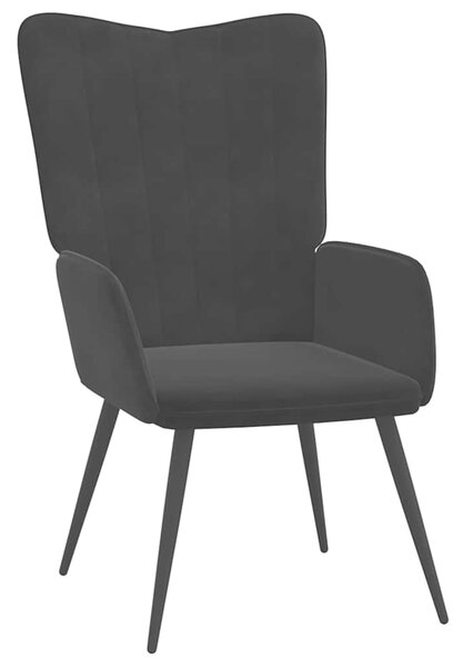 Relaxační křeslo černé samet 327683
