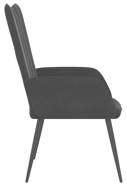Relaxační křeslo černé samet 327683