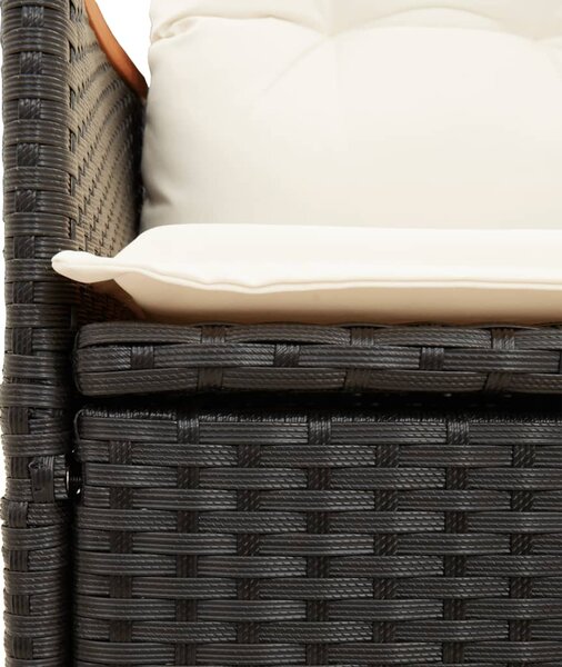 9dílný zahradní bistro set s poduškami černý polyratan 3277249
