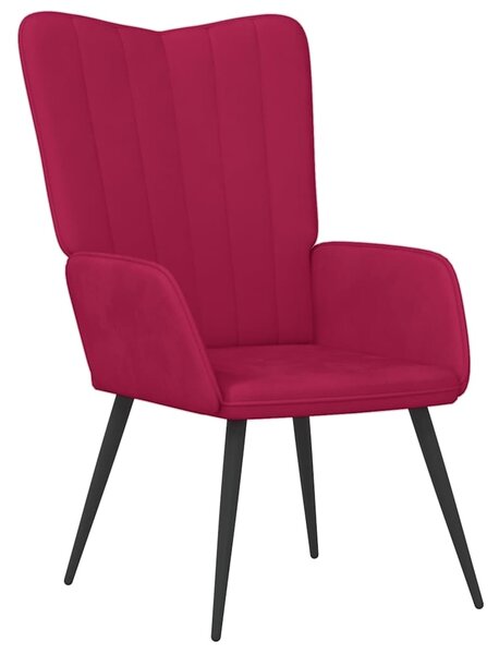 Relaxační křeslo se stoličkou vínové samet 327693
