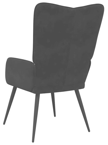 Relaxační křeslo černé samet 327683