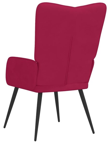 Relaxační křeslo vínové samet 327682