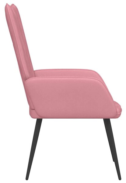 Relaxační křeslo růžové samet 327681