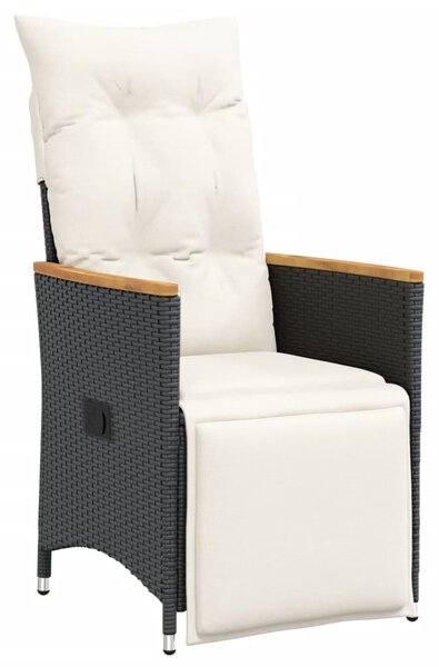 5dílný zahradní bistro set s poduškami černý polyratan 3276960