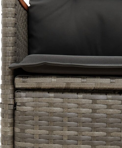 3dílný bistro set s poduškami šedý polyratan 3276843