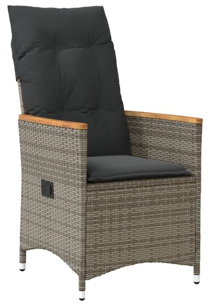 11dílný zahradní bistro set s poduškami šedý polyratan 3277253