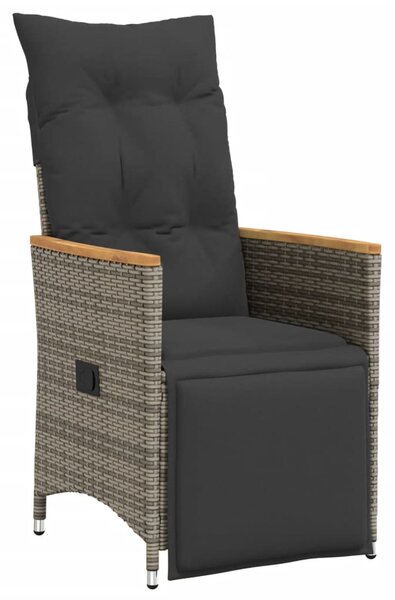 11dílný zahradní bistro set s poduškami šedý polyratan 3277270