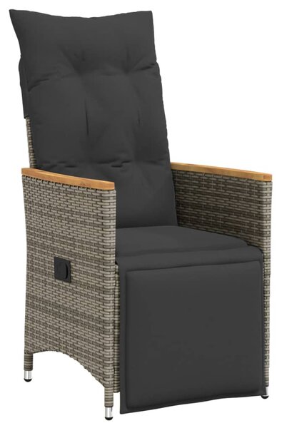 7dílný zahradní bistro set s poduškami šedý polyratan 3276973